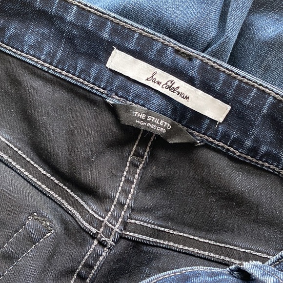 Sam Edelman The Stiletto High Rise Crop Dark Wash Jeans - Picture 8 of 9